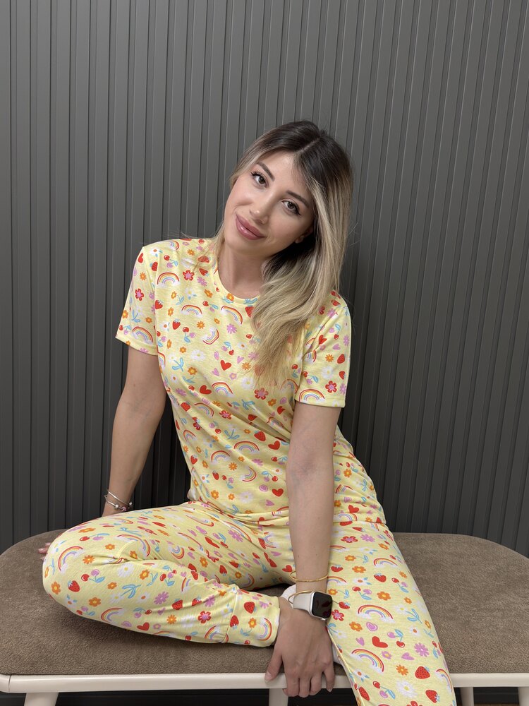 Pamuk Penye Kumaş Manşet Paça Pijama Takım