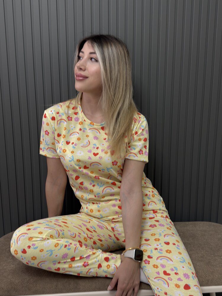 Pamuk Penye Kumaş Manşet Paça Pijama Takım