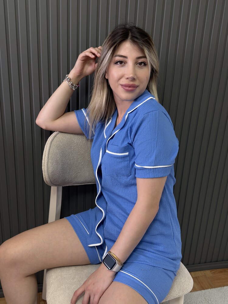 Ön Düğmeli Bürümcük Kumaş Takım