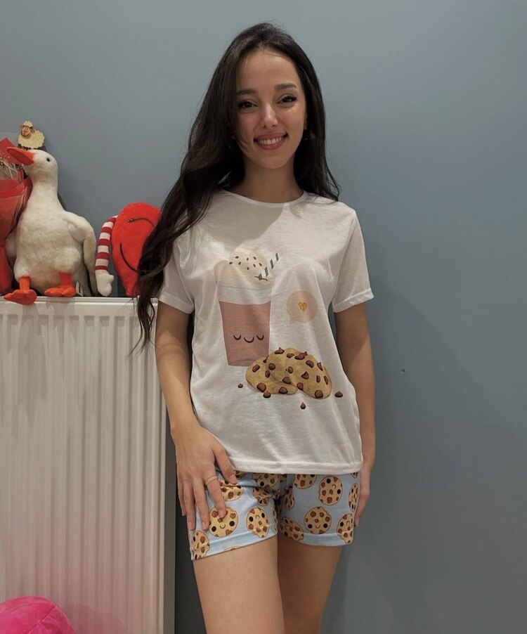 Pamuk Penye Kumaş Şortlu Takım