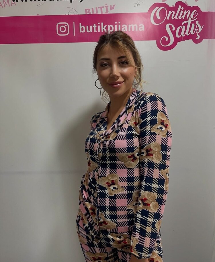 Süet Ayıcık Detay Ön Düğmeli Takım